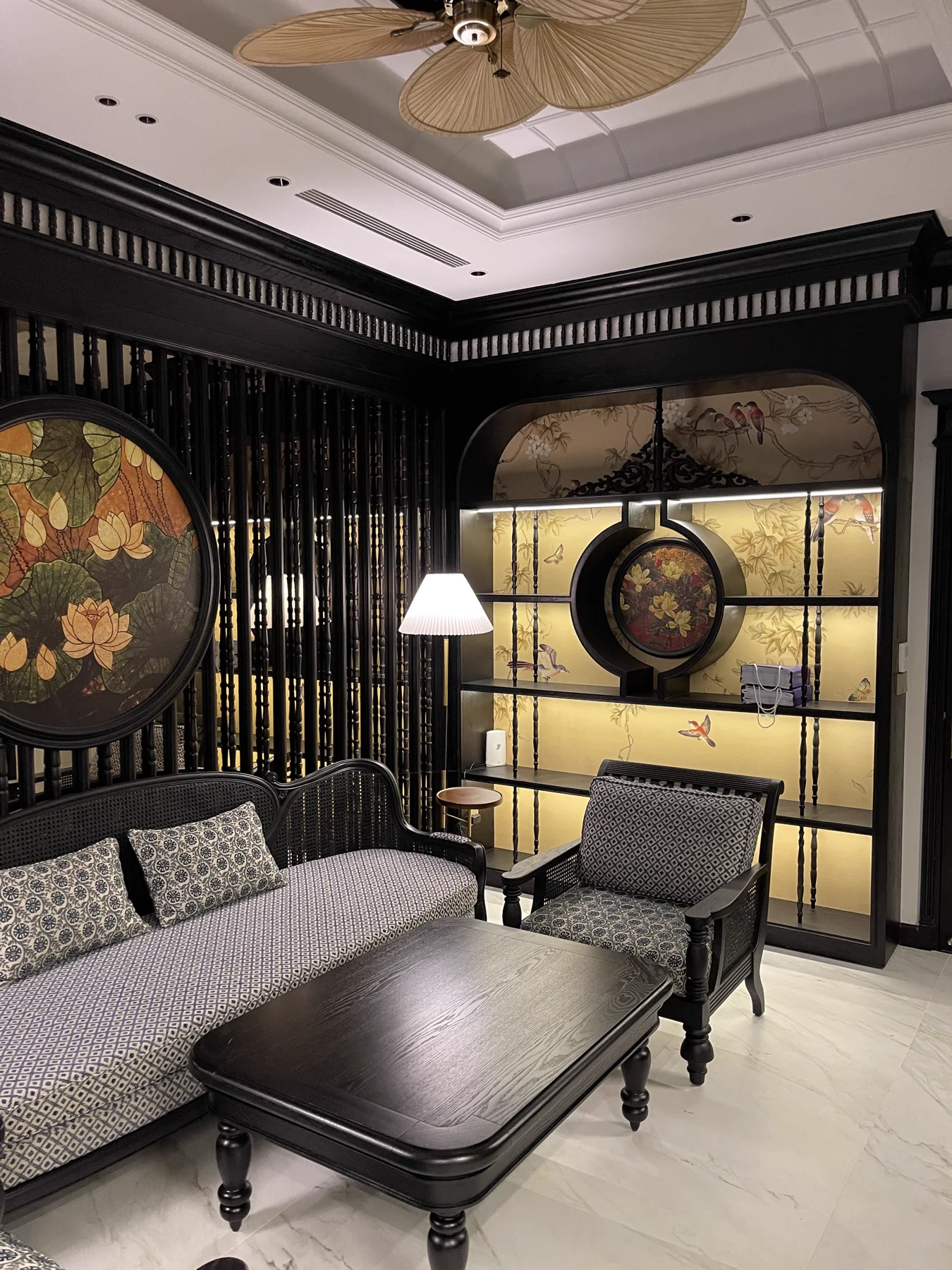Biệt thự Anh Tuấn — phòng khách Indochine, công trình thật DYF bàn giao